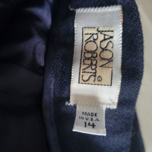 Jason Roberts Wool USA Made Navy Dress Pants tag Size 14 Actual size 8 - Picture 3 of 5
